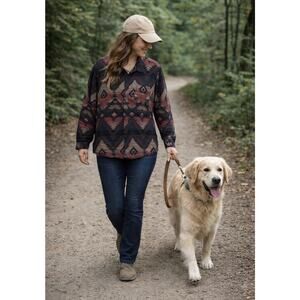 Pac Sun size XL shirt Aztec button up navy/burgundy rodeos festivals, Santa Fe